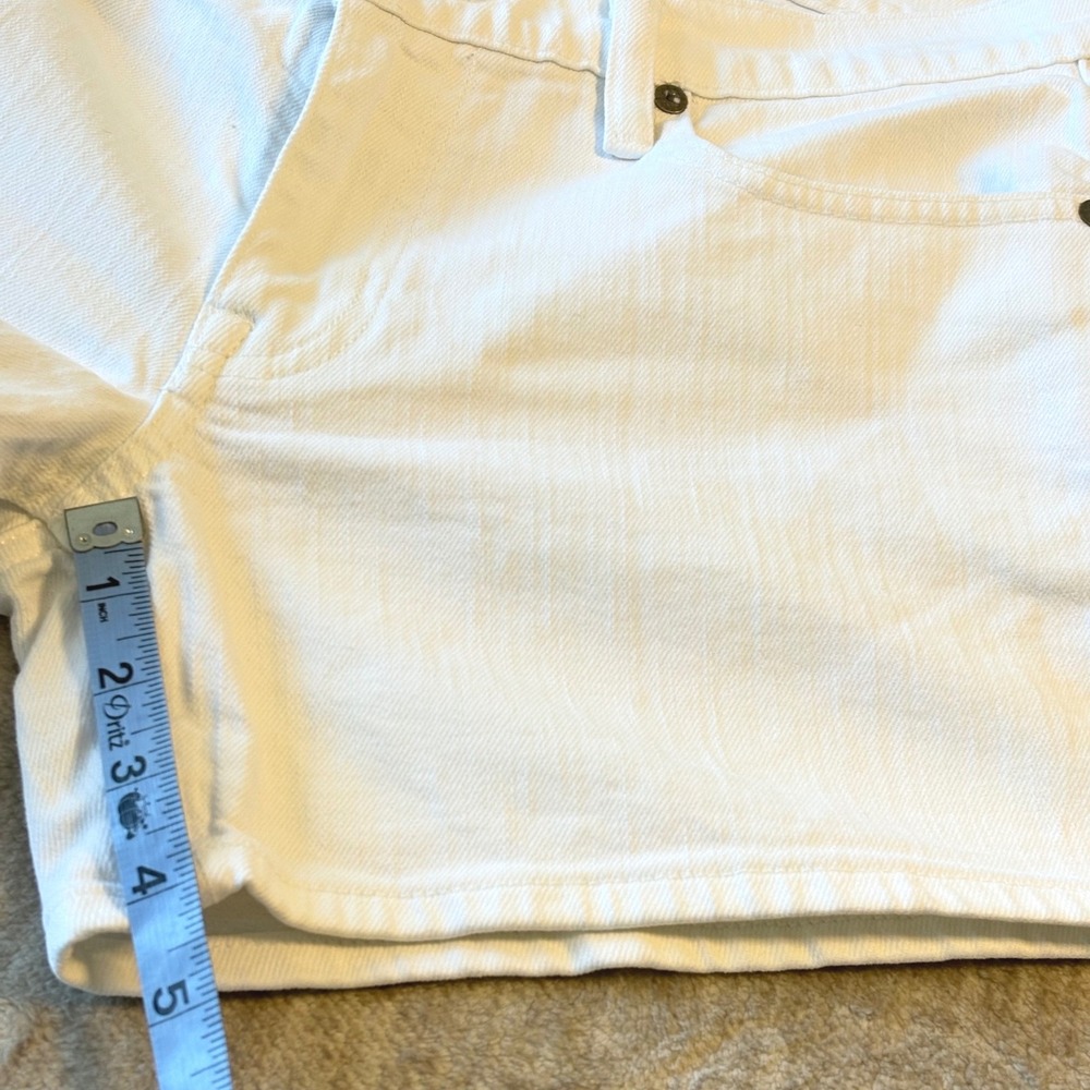Ralph Lauren Sport White Denim Shorts Womens 29 Stretch Pony Logo Preppy Y2K - Picture 9 of 11